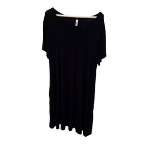 Black Leisure Dress Korsis Pocketed Cover Up Minimalist Beachy Lounge Plus XXL